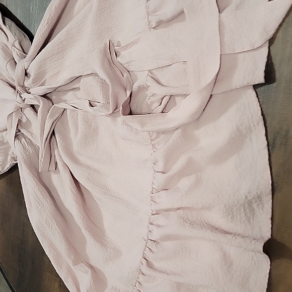 NWOT Calvin Klein Size 6 Textured V-Neck Midi Dress in Blush Pink - Picture 4 of 6